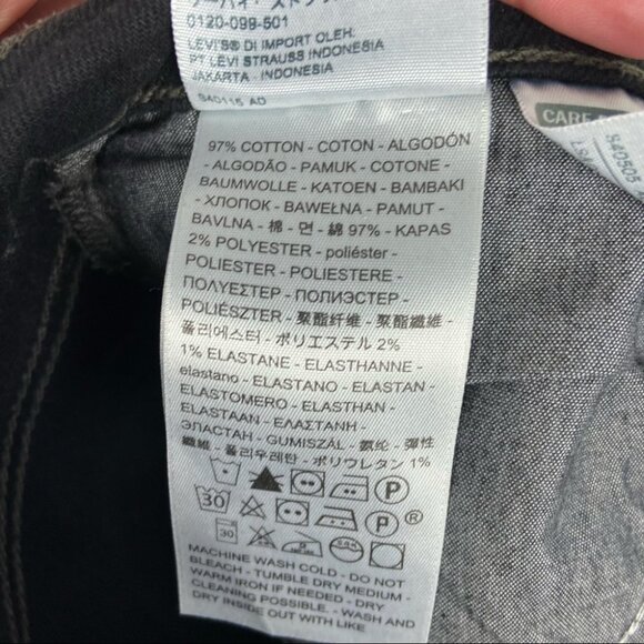 Levis Wedgie Icon Fit Black Size 26 Button Fly High Rise Raw Hem Distressed Jean - Picture 10 of 14